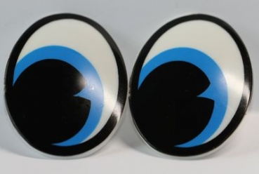 1 Paar 31 mm x 48 mm Sicherheitsaugen Comic weiß schwarz blau