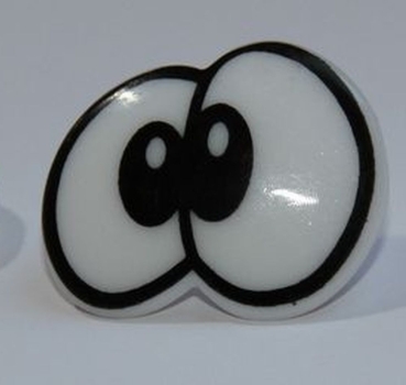1 Paar 33 mm x 26 mm Sicherheitsaugen Comic weiß schwarz