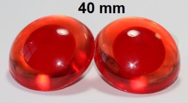 1 Paar Sicherheitsaugen rote Pupille Iris transparent durchgefärbt rosa