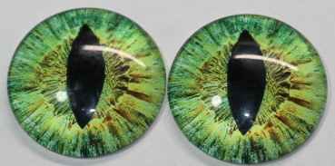 1 Paar Augen Glaslinsen Drache zum Aufkleben 40 mm grün