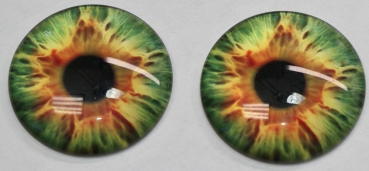 1 Paar Augen Glaslinsen zum Aufkleben 40 mm orange grün gelb