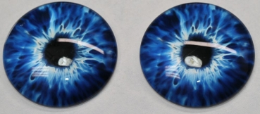 1 Paar Augen Glaslinsen zum Aufkleben 40 mm dunkelblau