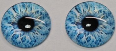 1 Paar Augen Glaslinsen zum Aufkleben 40 mm hellblau