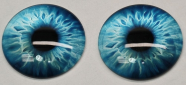 1 Paar Augen Glaslinsen zum Aufkleben 40 mm meerblau