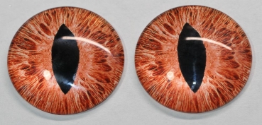 1 Paar Augen Glaslinsen Drache zum Aufkleben 40 mm orange