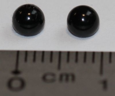 1 Paar 4 mm Kunststoffaugen schwarz rund zum Annähen