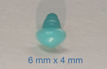 Preview: Sicherheitsnase dreieckig hart türkisgrün mit Sicherheitsscheibe 6 mm