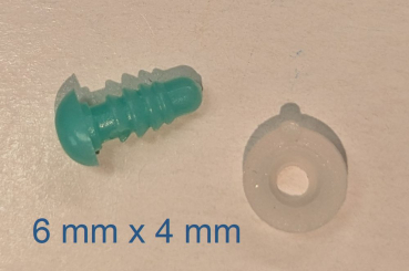 Preview: Sicherheitsnase dreieckig hart türkisgrün mit Sicherheitsscheibe 6 mm 2