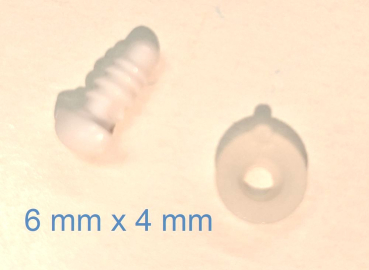 Preview: Sicherheitsnase dreieckig hart weiß mit Sicherheitsscheibe 6 mm 2
