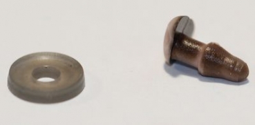 Sicherheitsnase 8 mm x 5 mm Katze hart zweifarbig rosa-schwarz mit Sicherheitsscheibe