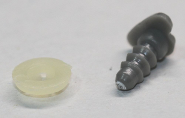 Preview: Sicherheitsnase 8 mm x 5 mm Katze hart grau mit Sicherheitsscheibe 2