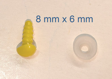 Sicherheitsnase dreieckig hart gelb glänzend mit Sicherheitsscheibe 8 mm 2