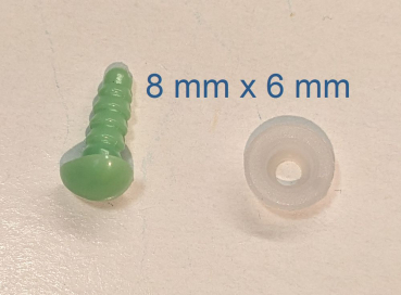 Sicherheitsnase dreieckig hart hellgrün mit Sicherheitsscheibe 8 mm 2