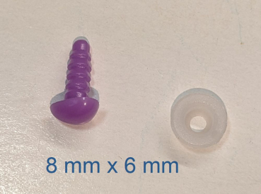 Sicherheitsnase dreieckig hart violett mit Sicherheitsscheibe 8 mm 2