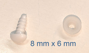 Sicherheitsnase dreieckig hart weiß mit Sicherheitsscheibe 8 mm 2