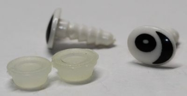 1 Paar 8 mm x 10 mm Sicherheitsaugen Comic weiß schwarz