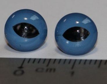 1 Paar 8 mm Kunststoffaugen Katze blau zum Annähen