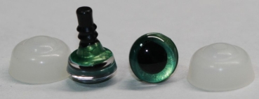 1 Paar Sicherheitsaugen trapezoid grün metallic 9 mm