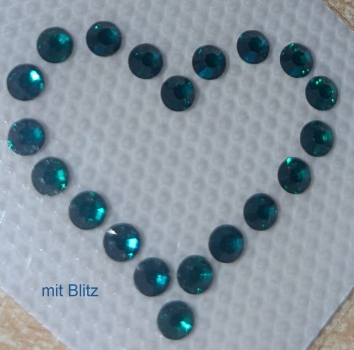 Preview: Swarovski-Bügelapplikation Herz mini Emerald