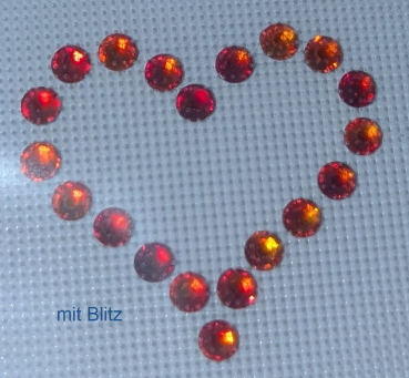 Preview: Swarovski-Bügelapplikation Herz mini Fire Opal
