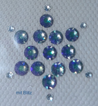 Preview: Swarovski-Bügelapplikation Stern Gelb Violett Grün