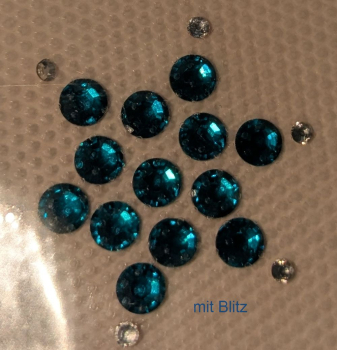Preview: Swarovski-Bügelapplikation Stern Türkis