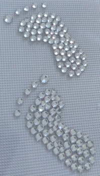 Preview: Swarovski-Bügelapplikation Füße gefüllt