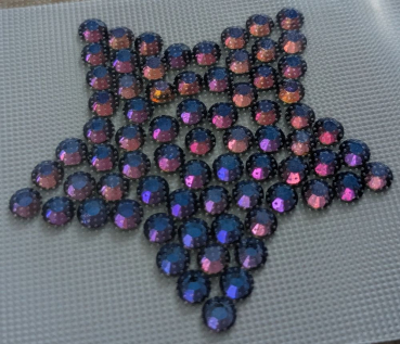 Preview: Swarovski-Bügelapplikation Stern gefüllt blau pink orange