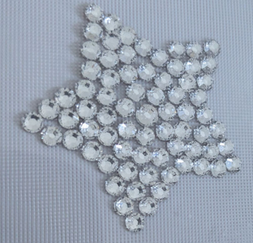 Preview: Swarovski-Bügelapplikation Stern gefüllt crystal
