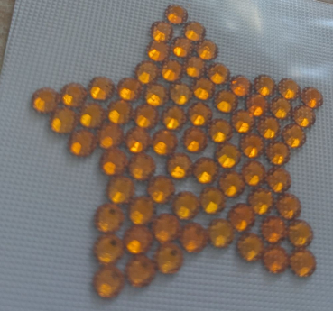 Preview: Swarovski-Bügelapplikation Stern gefüllt orange