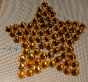 Preview: Swarovski-Bügelapplikation Stern gefüllt orange