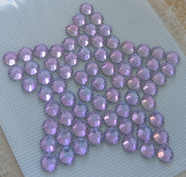 Preview: Swarovski-Bügelapplikation Stern gefüllt rosa-hellblau-hellgrün