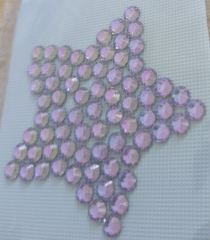 Preview: Swarovski-Bügelapplikation Stern gefüllt rosa-hellblau-hellgrün