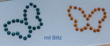 Preview: Swarovski-Bügelapplikation Schmetterlinge grün und orange