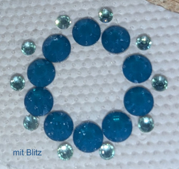 Preview: Swarovski-Bügelapplikation Ornament mini Dunkelgrün