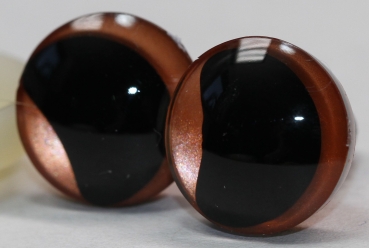 1 Paar Sicherheitsaugen trapezoid 16 mm orange metallic gebogene Pupille Schaf Mond
