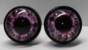 1 Paar 14 mm Sicherheitsaugen Kunststoff mit Glas purple