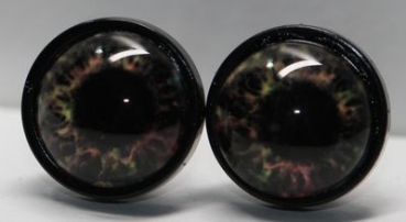 1 Paar 14 mm Sicherheitsaugen Kunststoff mit Glas rot dunkel