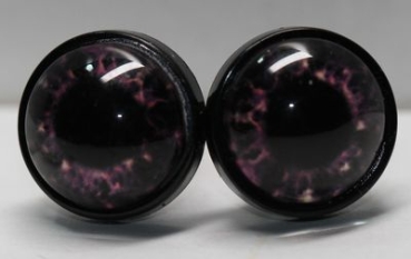 1 Paar 14 mm Sicherheitsaugen Kunststoff mit Glas pink dunkel