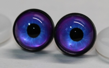 1 Paar 14 mm Sicherheitsaugen Kunststoff mit Glas purpur blau