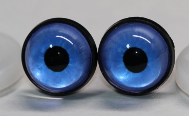 1 Paar 14 mm Sicherheitsaugen Kunststoff mit Glas hellblau