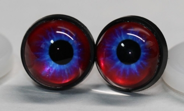 1 Paar 14 mm Sicherheitsaugen Kunststoff mit Glas rot blau