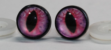 1 Paar 17 mm Sicherheitsaugen Kunststoff mit Glas rosa pastell
