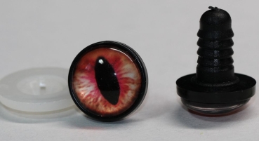 1 Paar 17 mm Sicherheitsaugen Kunststoff mit Glas rot hellgelb