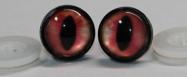 1 Paar 17 mm Sicherheitsaugen Kunststoff mit Glas rot hellgelb