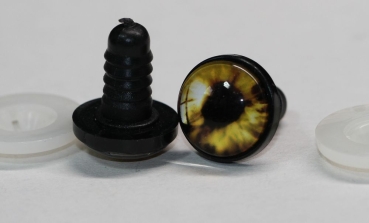 1 Paar 17 mm Sicherheitsaugen Kunststoff mit Glas gelb braun