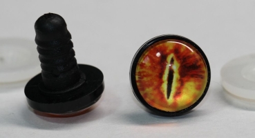1 Paar 17 mm Sicherheitsaugen Kunststoff mit Glas orange gelb