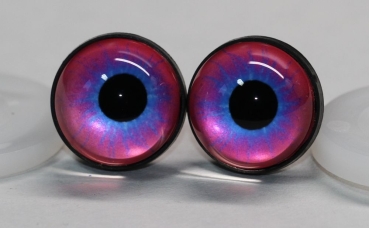 1 Paar 17 mm Sicherheitsaugen Kunststoff mit Glas pink blau