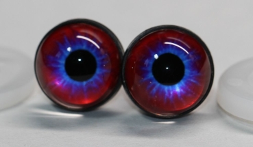 1 Paar 17 mm Sicherheitsaugen Kunststoff mit Glas rot blau