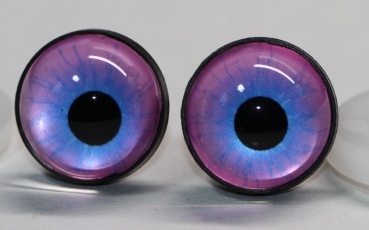 1 Paar 17 mm Sicherheitsaugen Kunststoff mit Glas rosa hellblau